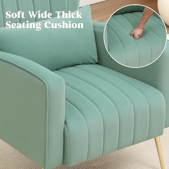 Accent Chairs Set of 2, Upholstered Living Room Chairs, High Back Arm Chairs