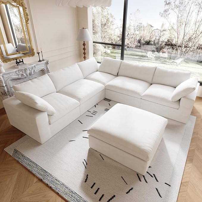 Cloud Modular Sectional Sofa Couch, Oversized Couch 6 Seater