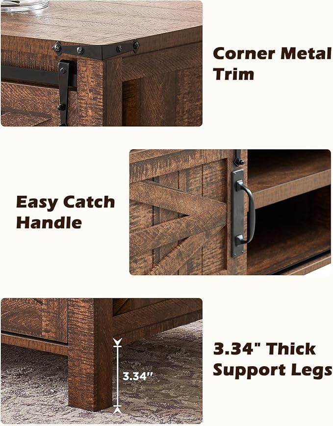 OKD 48" Farmhouse Lift Top Coffee Table