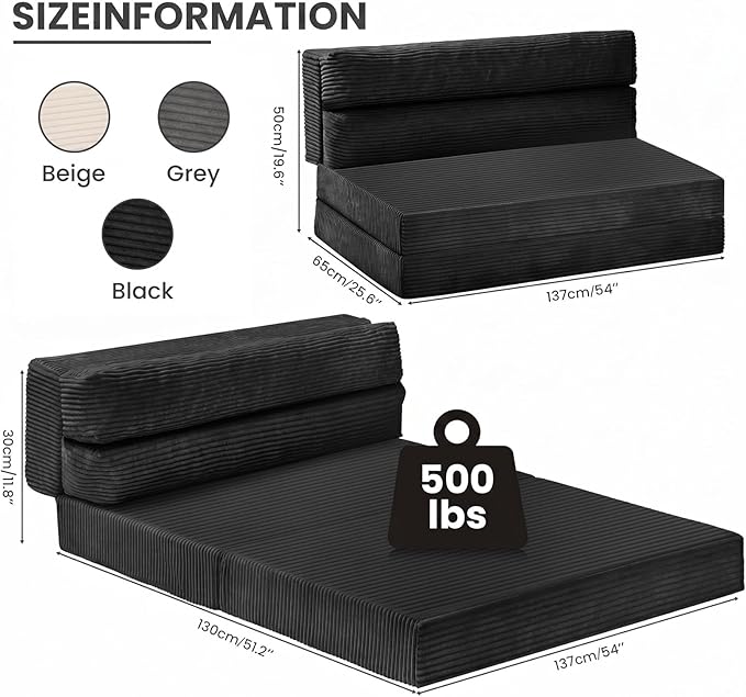 JUIKURY Folding Sofa Bed, Convertible Sleeper Chair