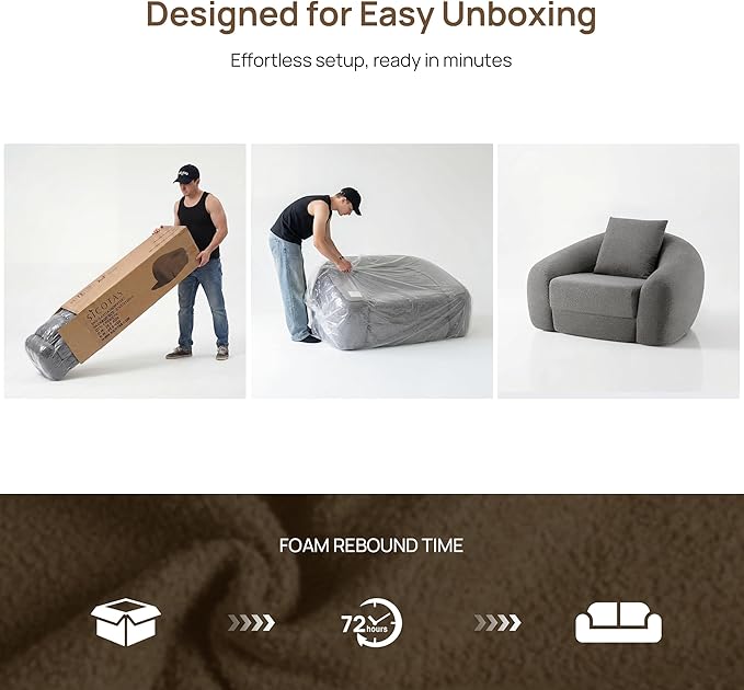 SICOTAS 49.9" Curved Convertible Sofa Couch Bed