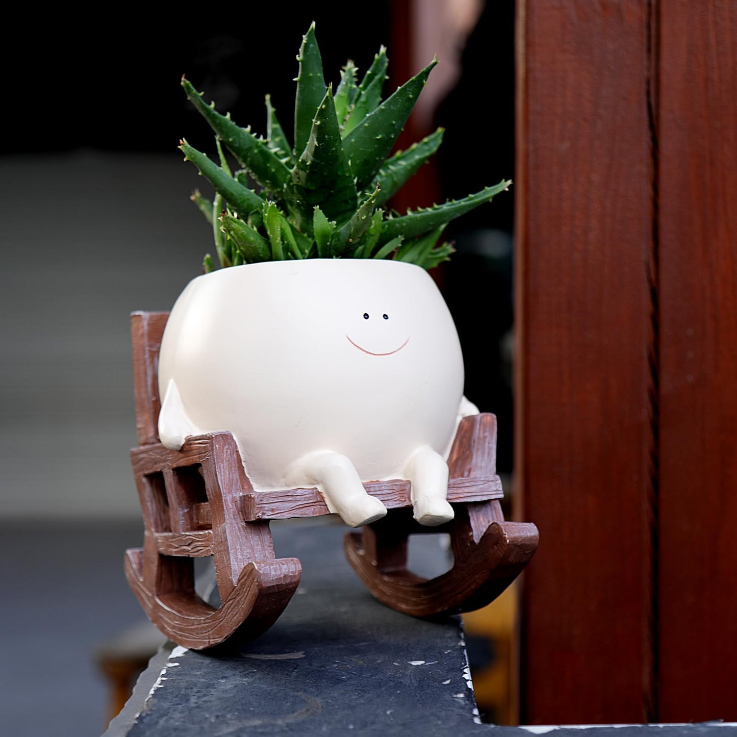 NINIPAPA Cute Plant Pots Smiley Face Planter Funny Flower Pot, Rocking Chair Large Face Pot for Indoor Plants, Unique Head Planters Plant Lover Gifts on Mother's Day Birthday