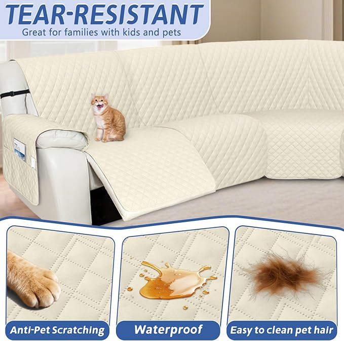 Arfntevss Recliner Sectional Couch Covers Waterproof L Shape Sofa Cover