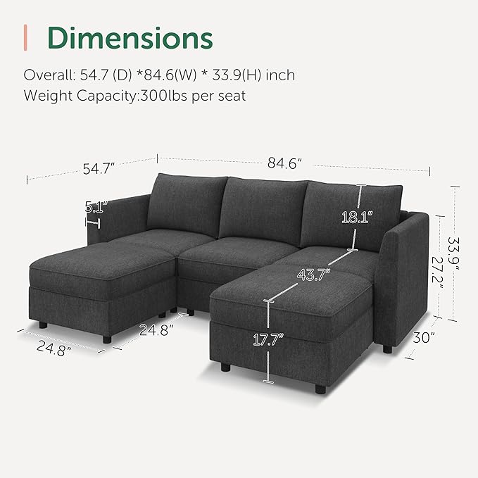 HONBAY Modular Sectional Sofa