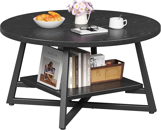 Coffee Table for Living Room, Round Coffee Table, Small Circle Coffee Table