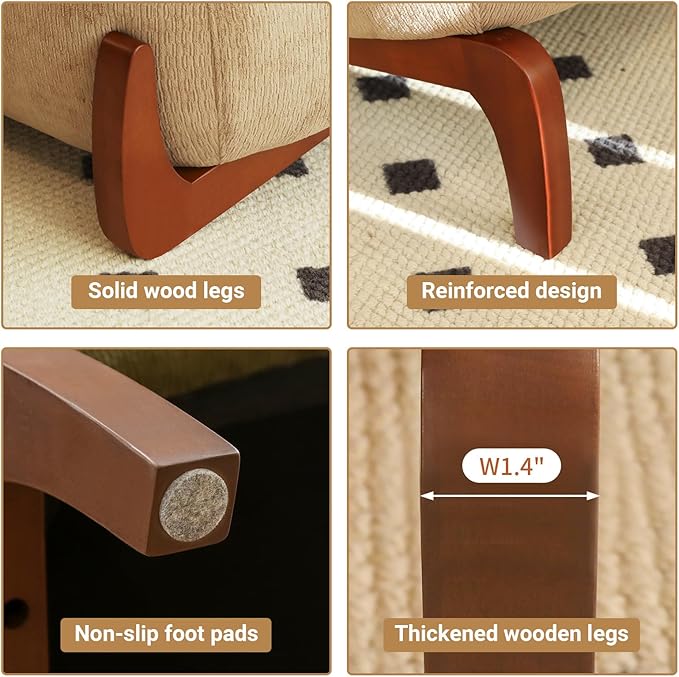 KEIKI Velvet Accent Chair, Armless Cloud Chair