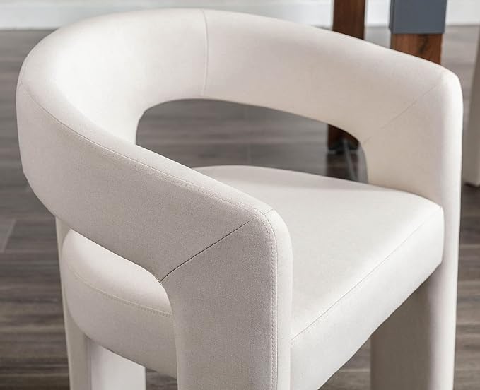 VESCASA Linen Barrel Dining Chair