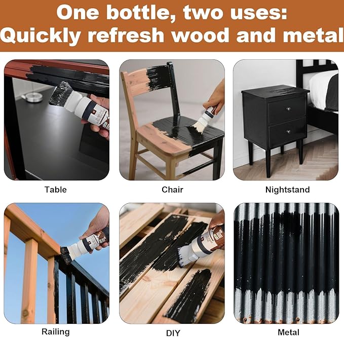 Black Paint, Touch-Up Paint for Furniture, No Sanding, Fast Drying, Water Based