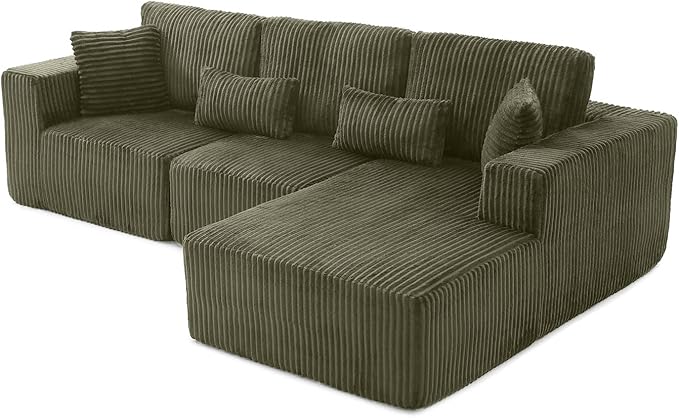 110" Cloud Sectional Couch, Modular Sectional Sofa