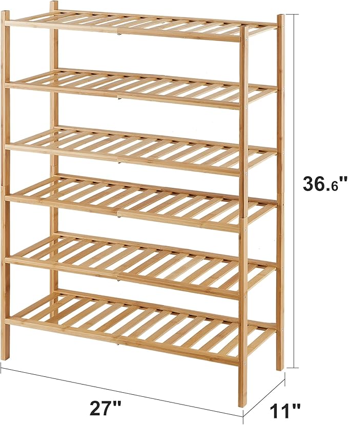 viewcare 6-Tier Bamboo Shoe Rack