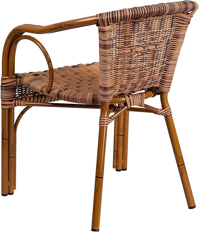 Flash Furniture Cadiz Series Dark Red Bamboo-Aluminum Indoor-Outdoor