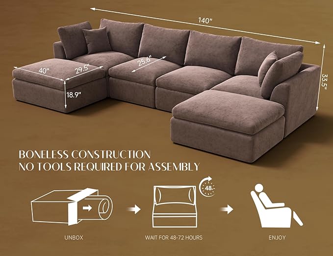 ohllob Oversized Cloud Sectional Couches