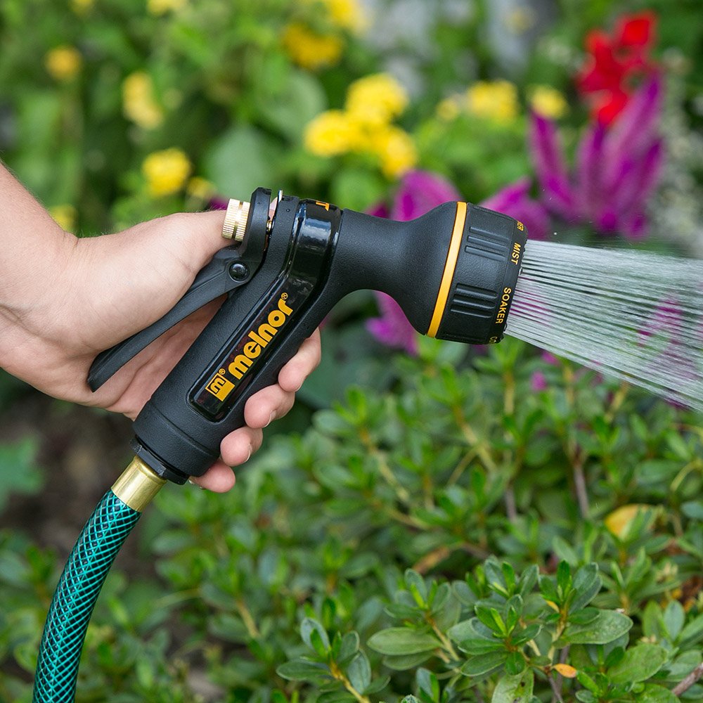 Melnor 995037 Rear Trigger 7 Watering Patterns XT Metal Garden Hose Nozzle, Basic
