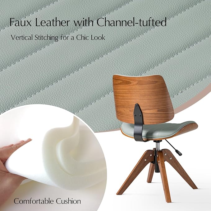 HULALA HOME Faux Leather Home Office Chair