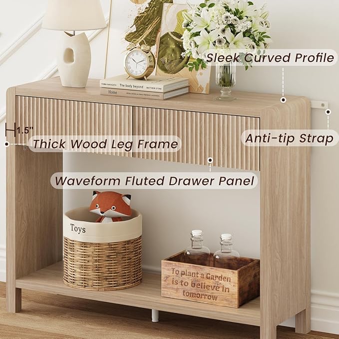 FATORRI Console Sofa Table, Wooden Entryway Table