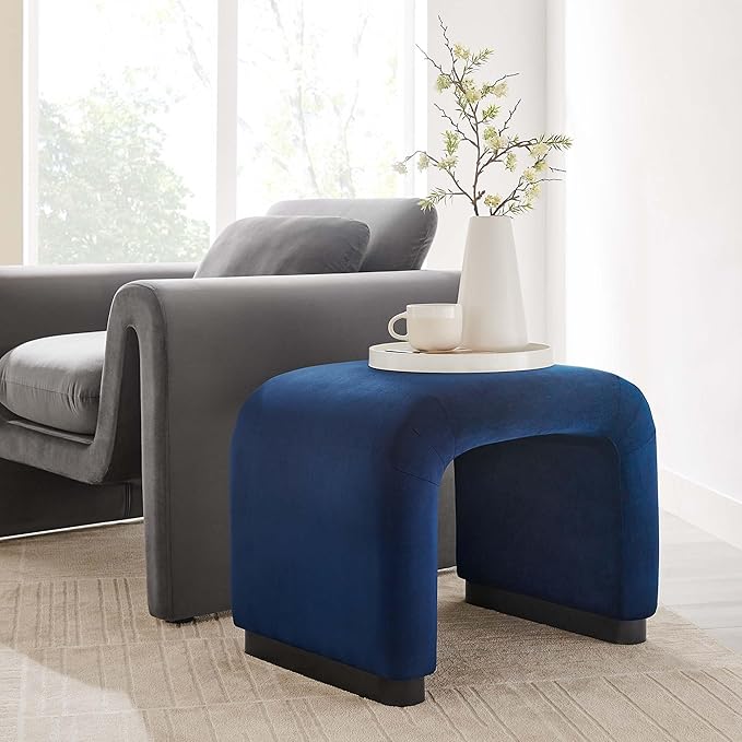 Modway Koda 24" Performance Velvet Upholstered Waterfall Stool or Side Table in