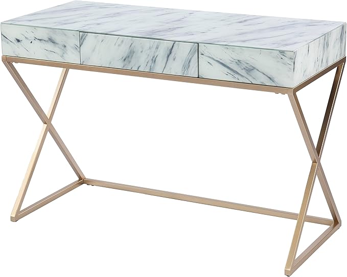 SEI Furniture - Kamblemore Faux Marble Writing Desk - Transitional Design