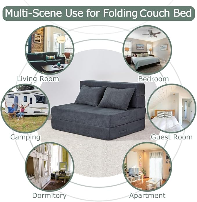 Folding Sofa Bed, 4 in 1 Convertible Sleeper Chair