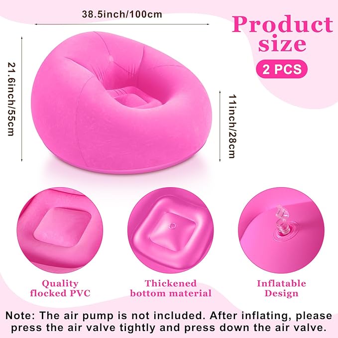 Realspring Inflatable Bean Bag Chairs Outdoor Blow up Camping Chairs Inflatable