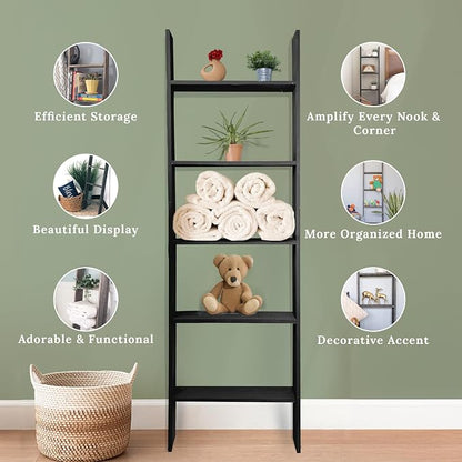 BARNWOODUSA Throw Blanket Ladder – Fully Assembled Reclaimed Wood – Rustic Decorative Ladder for Towels, Quilts, & More – Perfect Farmhouse Decor for Bathroom, Porch, or Living Room,5ft18.