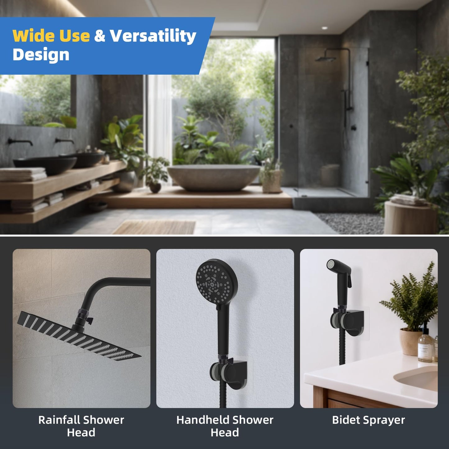 Hibbent All Metal 1 Pack Shower Head Flow Control Valve, G1/2 Brass Shut-off Valve with Handle Lever, Shut OFF Water Flow Control Regulator for Handheld Shower, or Bidet Sprayer, Oil-Rubbed Bronze