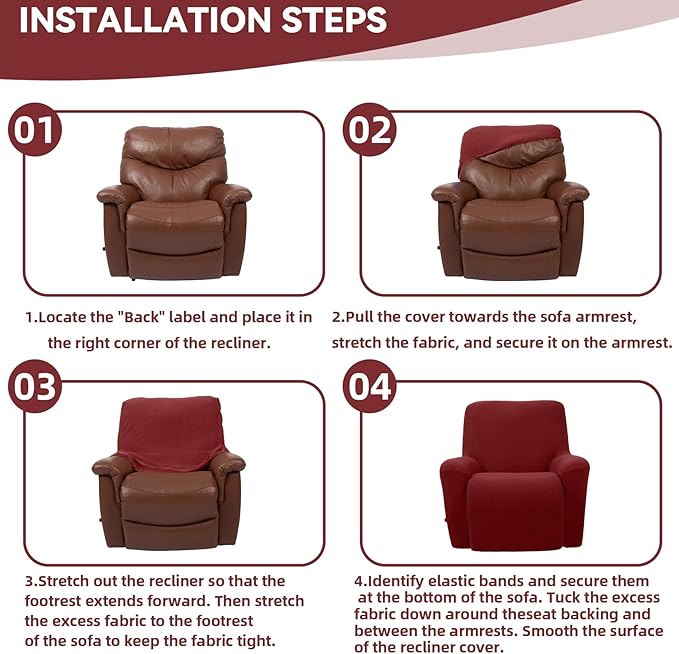 Cupuamon Recliner Chair Covers, Lazy Boy Recliner Covers Stretch Reclining