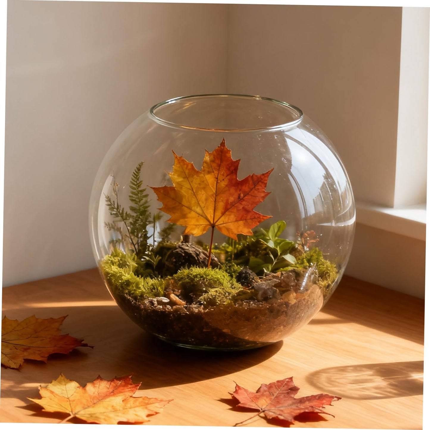 GANAZONO 1pc Landscape Glass Terrarium Container for Plants Decorative Bottle for Home Office and Garden Decor