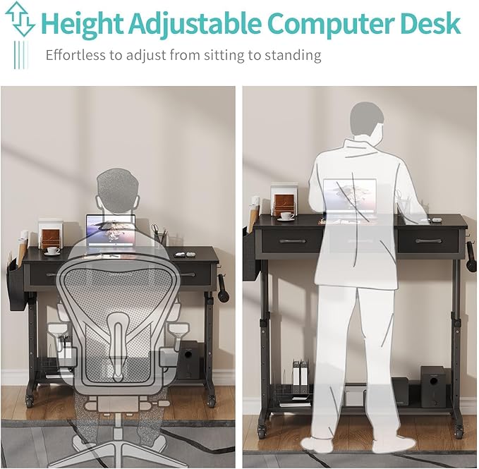 Rolling Standing Desk Adjustable Height