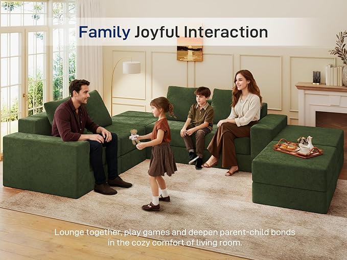 Living&Giving 128" U-Shaped Cloud Sectional Couch