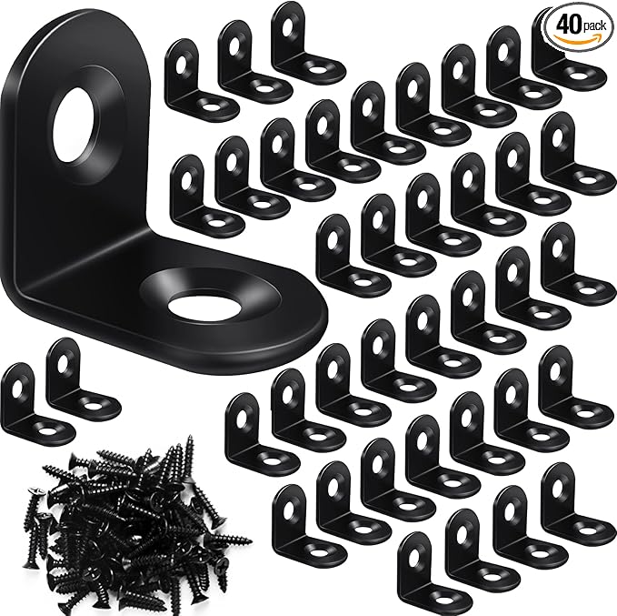 40PCS L Brackets, Stainless Steel Corner Brace