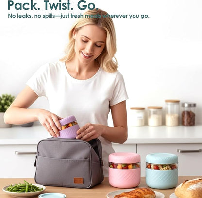 32 oz/4 Cup Glass Lunch Bowl Container with Lid, Leak & Spill Proof | BPA-Free, Microwave & Dishwasher Safe, Airtight Meal Prep & Food Storage Jar for Lunch, Salad, Soup, Oats, Stew, Yogurt