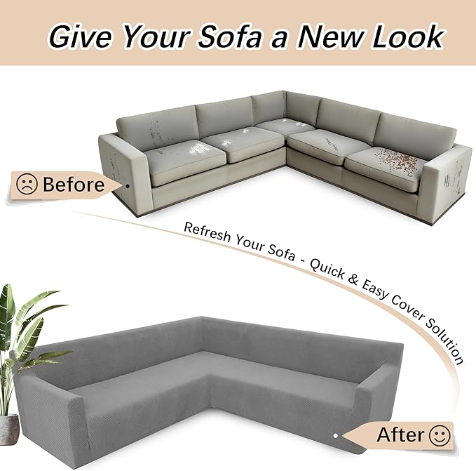 Arfntevss Stretch Sectional Couch Covers L Shaped Corner Sectional Sofa Cover
