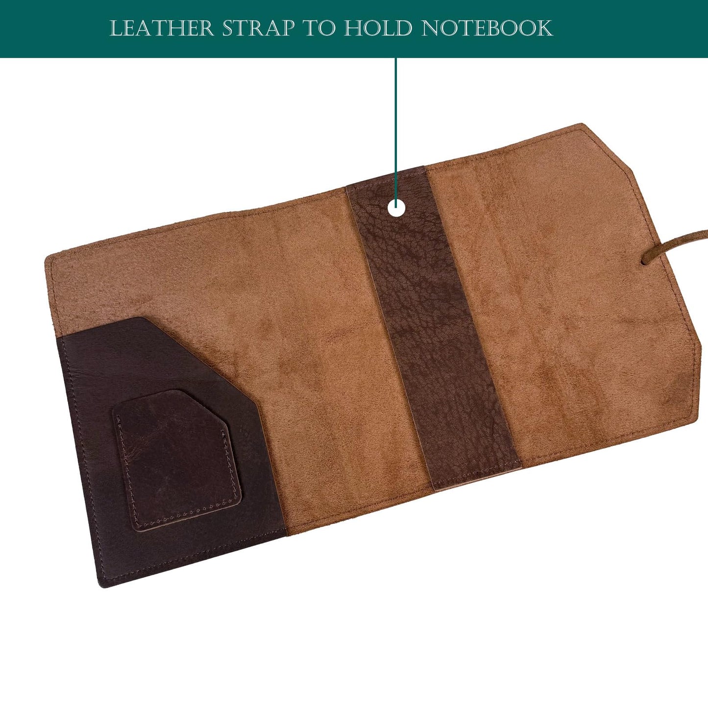 CooLeathor Refillable Leather Journal Writing Notebook - Handmade Leather Journal for Men, A5 Diary Cover Refillable Sketchbook to Drawing, Large 6"x8", Dark Brown