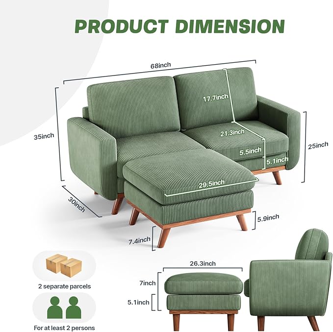 Vesgantti 68" Loveseat Sofa