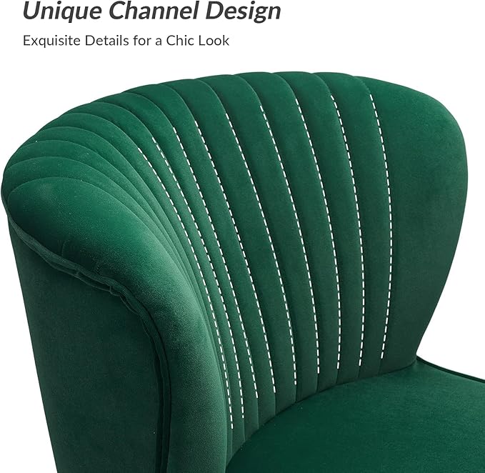 HULALA Home Velvet Accent Chair, Modern Upholstered Cute Side Chair