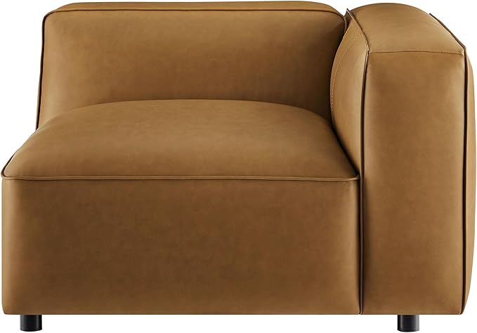 Modway Auren Vegan Leather Right Modular Armchair in Camel