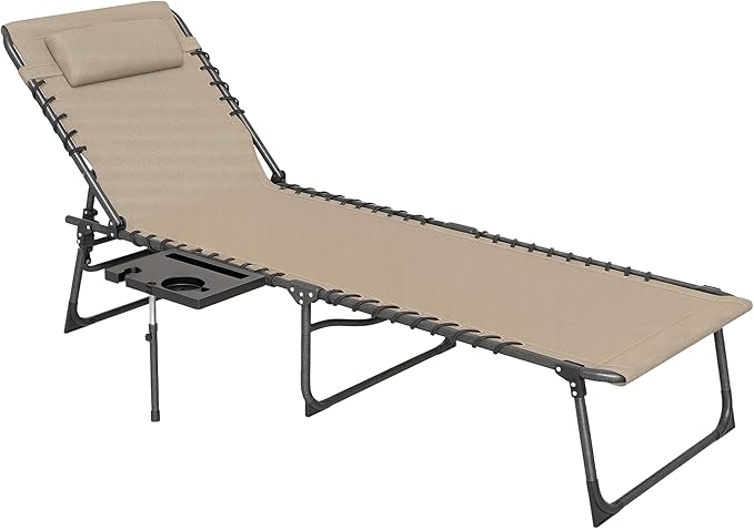 Outsunny Folding Chaise Lounge Chair Outdoor Tanning Chair