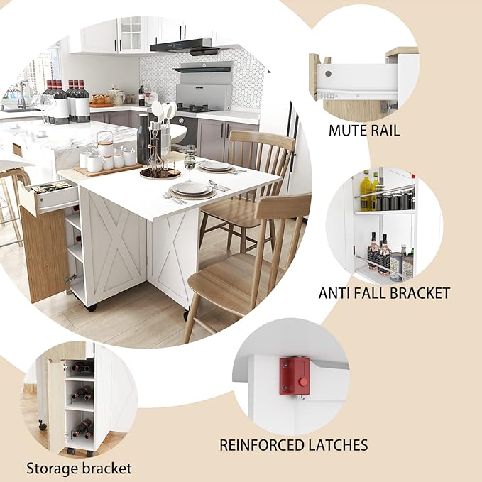3imothrix Folding Dining Table, Small Dining Table, Space Saving Dining Table