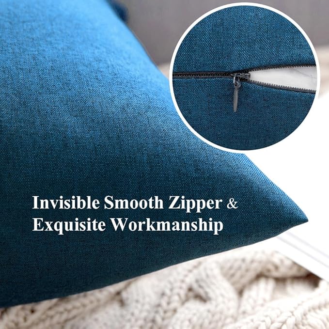 MIULEE Pack of 2 Decorative Outdoor Solid Waterproof Throw Pillow Covers Euro