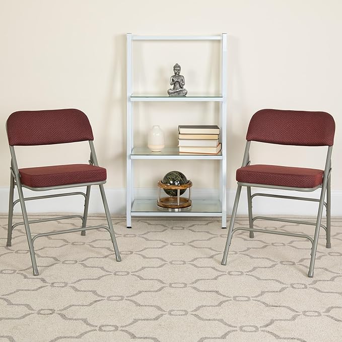 Flash Furniture 4 Pack HERCULES Series Premium Curved Triple Braced & Double