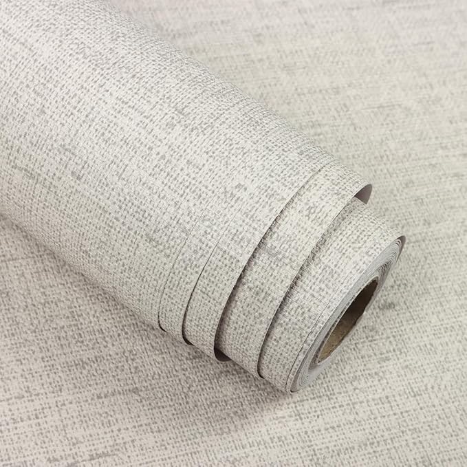 Grasscloth Peel and Stick Wallpaper Beige and Gray Contact Paper 15.7inch x