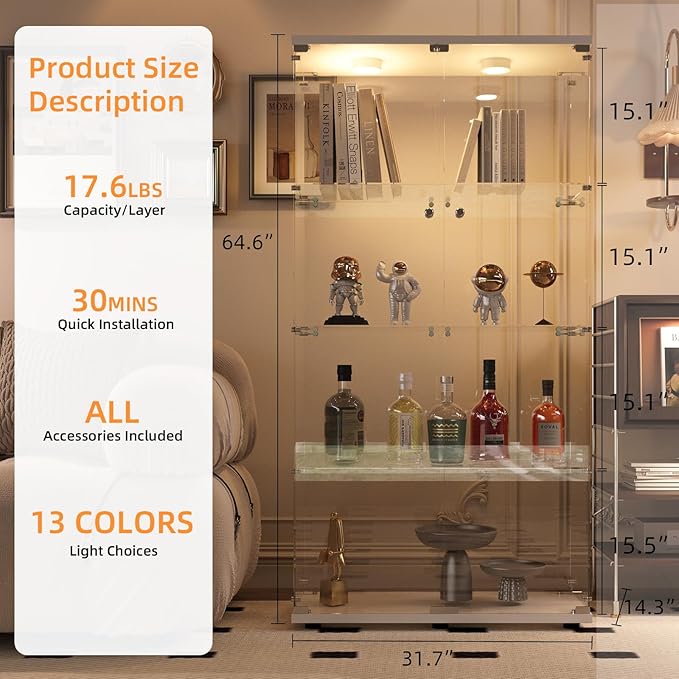 FANYUSHOW Glass Display Cabinet