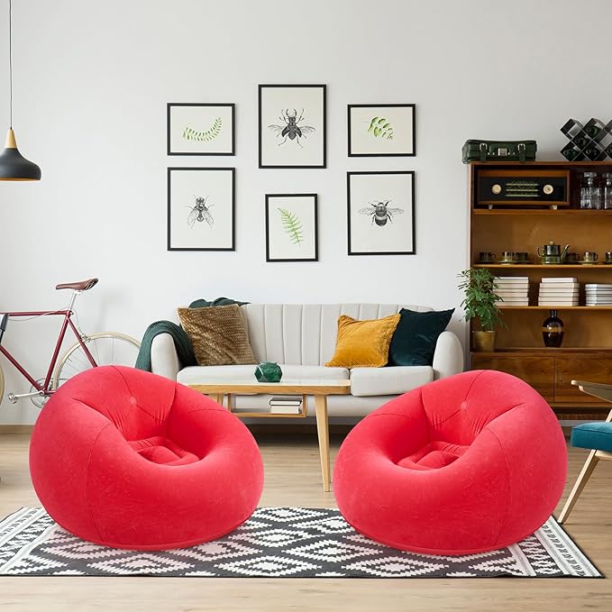 Realspring Inflatable Bean Bag Chairs Outdoor Blow up Camping Chairs Inflatable