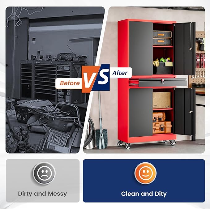 Yizosh Metal Garage Storage Cabinet