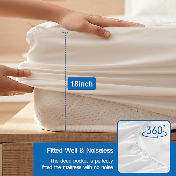 Full Mattress Pad Waterproof Mattress Protector, Quilted Full Size Mattress