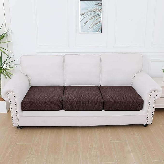 Smiry Waterproof Couch Cushion Covers, Stretch Jacquard Thick Sofa Cushion
