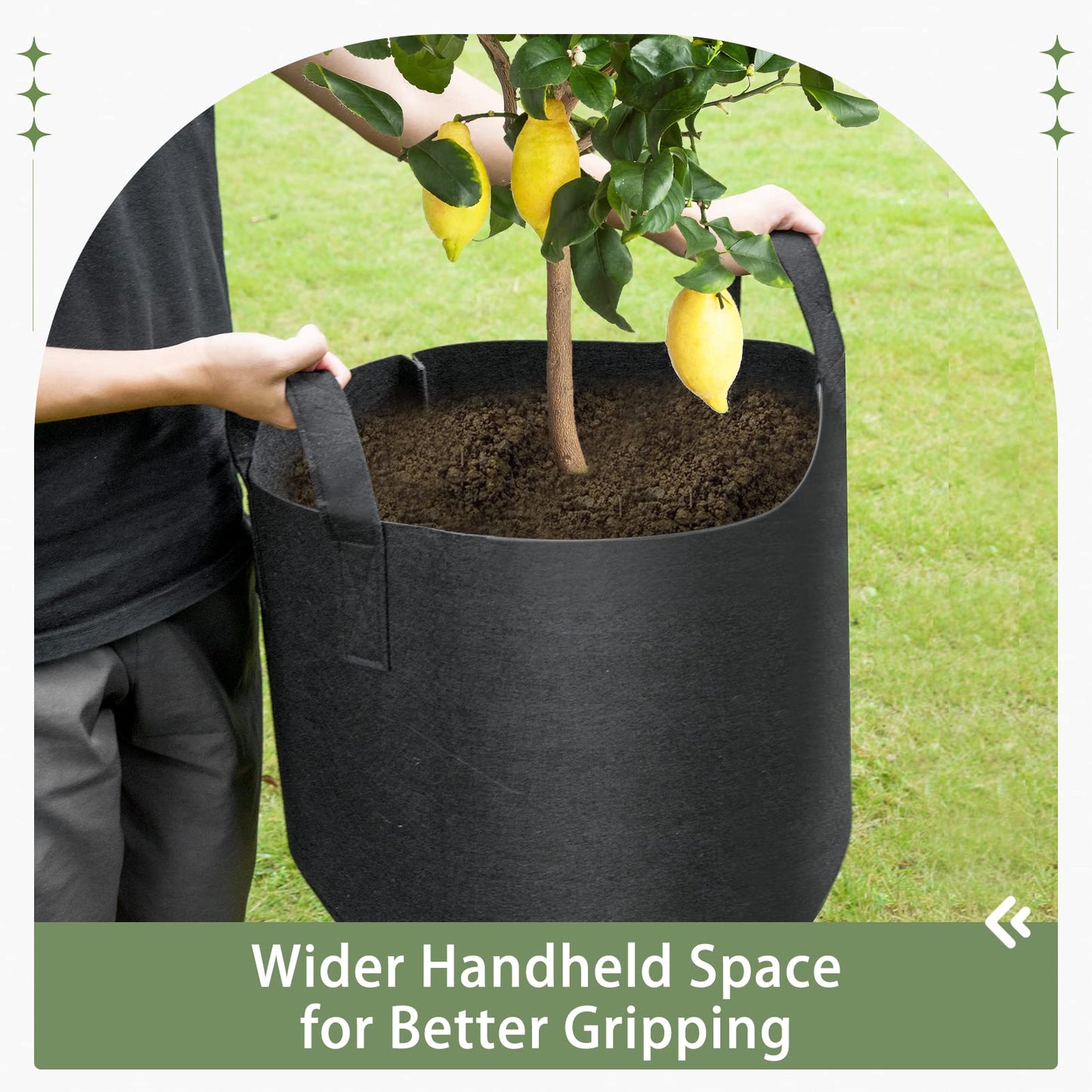 GreatBuddy Grow Bags 10 Gallon 12-Pack, Heavy Duty Fabric Grow Bags with Handles for Vegetables, Herbs, and Tomatoes, Fabric Pots & Planting Bags for Outdoor Home Gardening