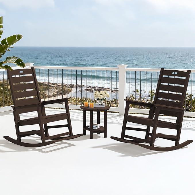 SERWALL Outdoor Rocking Chair, Oversized Rocking Chair