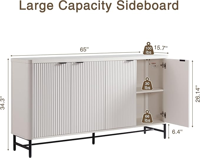 Fatmok 65" Large Sideboard Buffet Cabinet