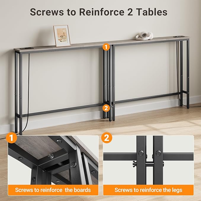 ELYKEN 5.9" Narrow Console Sofa Table